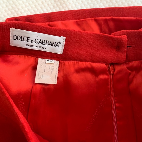Dolce and Gabbana Vintage Red Wool Pencil … - Picture 4 of 6